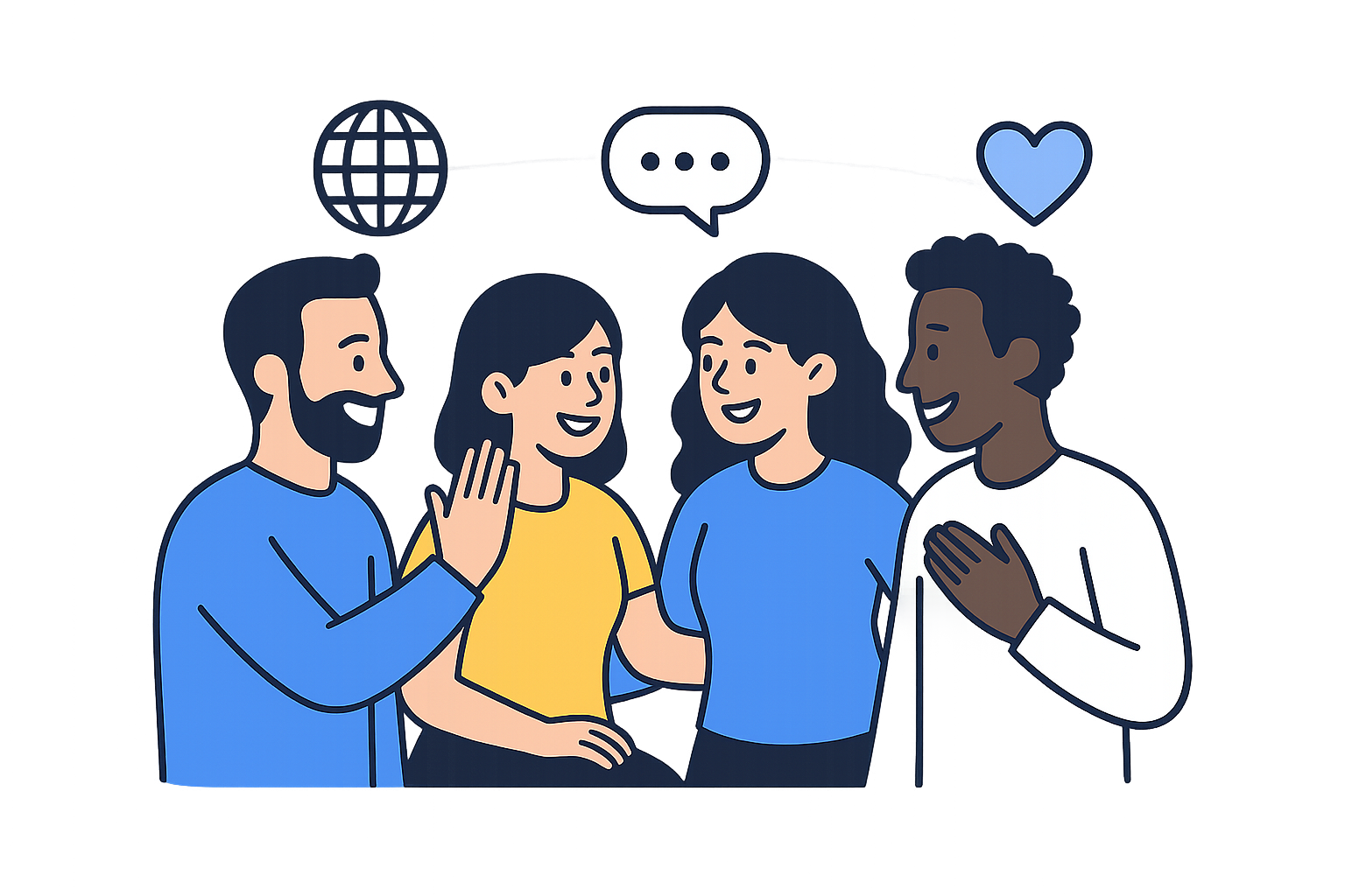 International friends illustration